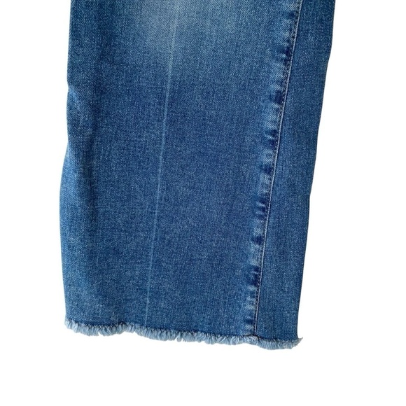 NYDJ Cropped Flare Leg High Waist Ankle Jean in Quinta wash size 6 blue raw hem - Picture 6 of 12